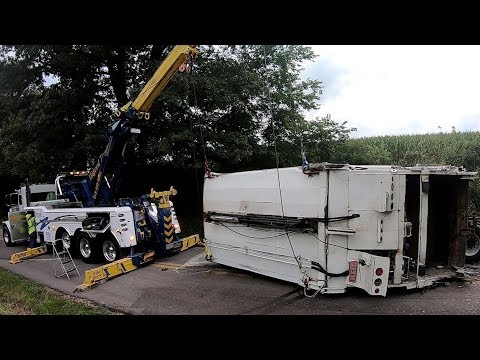 ROLLOVER!!!  Trash Crash  Dangerous Recovery
