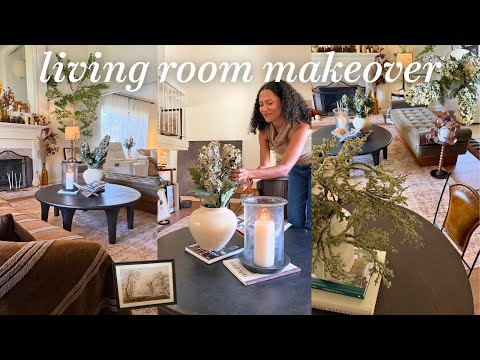 cozy & organic living room makeover in the new home!🕯️