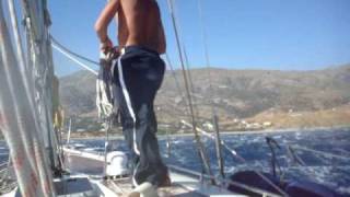preview picture of video 'Штормуем на якоре Користос Греция'