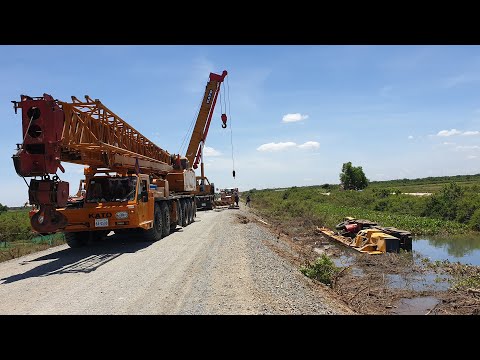 Extremely Dangerous Heavy Crane Fails - Huge Recovery P&H 50Ton Crane Collapse
