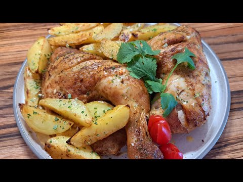 ĐÙI GÀ NƯỚNG KHOAI TÂY BƠ,THƠM NGON