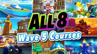 Full Race on All 8 NEW Mario Kart 8 Deluxe Booster Pass WAVE 5 DLC Courses! (Feather + Cherry Cups)