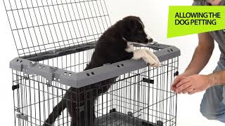 Ferplast (Ферпласт) Superior 75 складная клетка для маленьких собак до 12 кг, 77x51x55 см (серый)