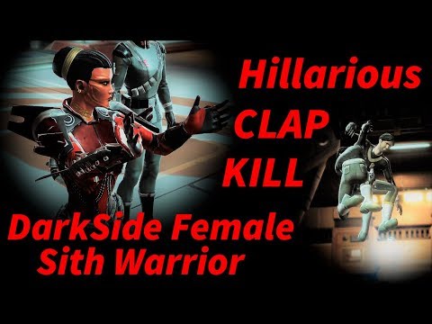 SWTOR Hillarious "Clap" Kill By DarkSide Female Sith Warrior