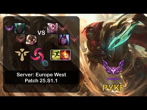 Pyke Support + Corki vs Rakan + Varus - EUW Master - Patch 25.S1.1