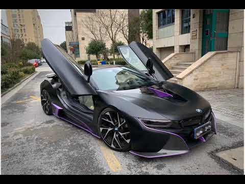 BMW I8 carbon fiber body kit front lip rear lip side skirts spoiler hood