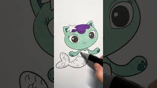 🐱MERCAT SPEED COLORING!🧜 #shorts #gabbysdollhouse