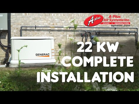 22 Kw Generac Backup Generator complete Installation video with 200 Amps Automatic Transfer Switch