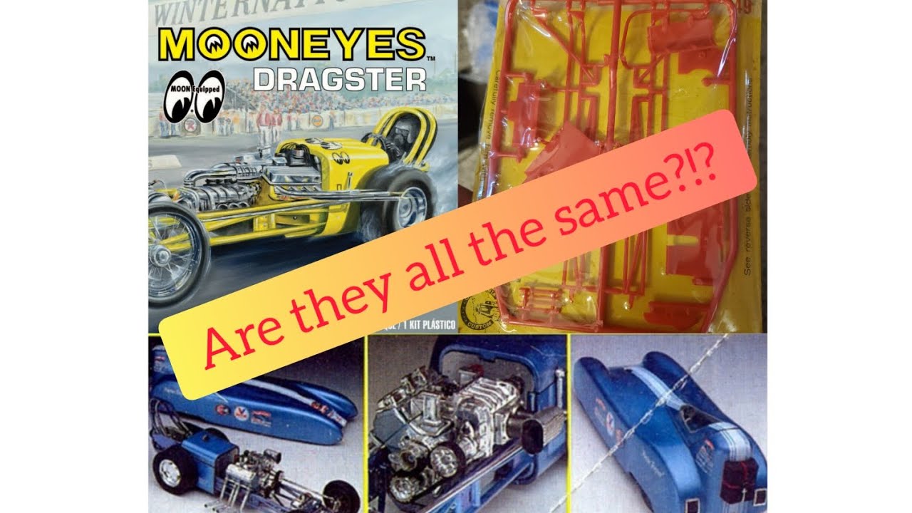 Close look and Comparison of 3 Dragmaster chassis. Atlamtis Mooneyes, Attempt 1, Revell C1121
