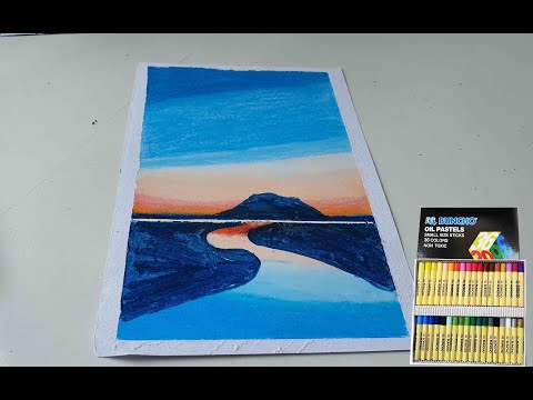 Trying out the 'Easy Soft Pastels Drawing Sunset Sky River Reflection Scenery' with BUNCHO - #1