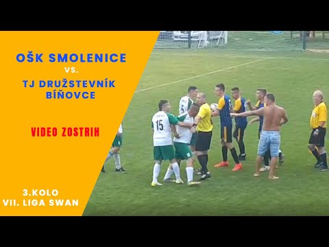 🎥 VIDEO ZOSTRIH | 3. kola VII. Ligy SWAN - OŠK SMOLENICE vs TJ DRUŽSTEVNÍK BÍŇOVCE