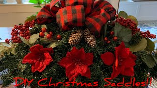 How to make a DIY headstone saddle | Christmas arrangement