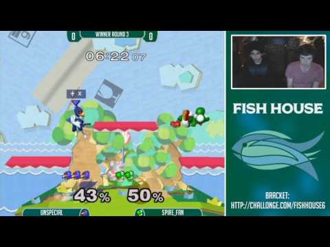 Fish House 6 SSBM - Unspecial (Falco) Vs. Spire_Fan (Yoshi) Winners Round 3
