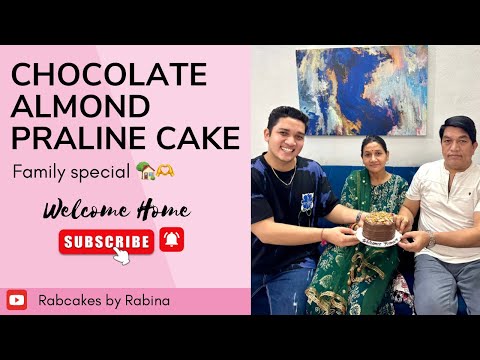 Chocolate Almond Praline cake | Family special cake | Almond praline recipe | Almond praline cake 
