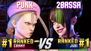 SF6 ▰ PUNK (#1 Ranked Cammy) vs 2BASSA (#1 Ranked Juri) ▰ High Level Gameplay