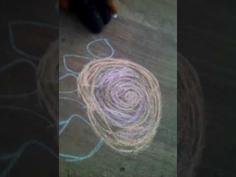 Greys making a flower of chalk
