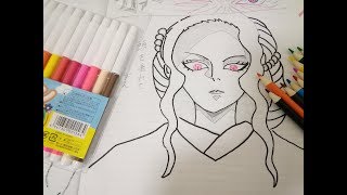 [鬼滅の刃]鬼舞辻無惨(女性形態)描いてみた。Kimetu no yaiba[鬼滅の刃]