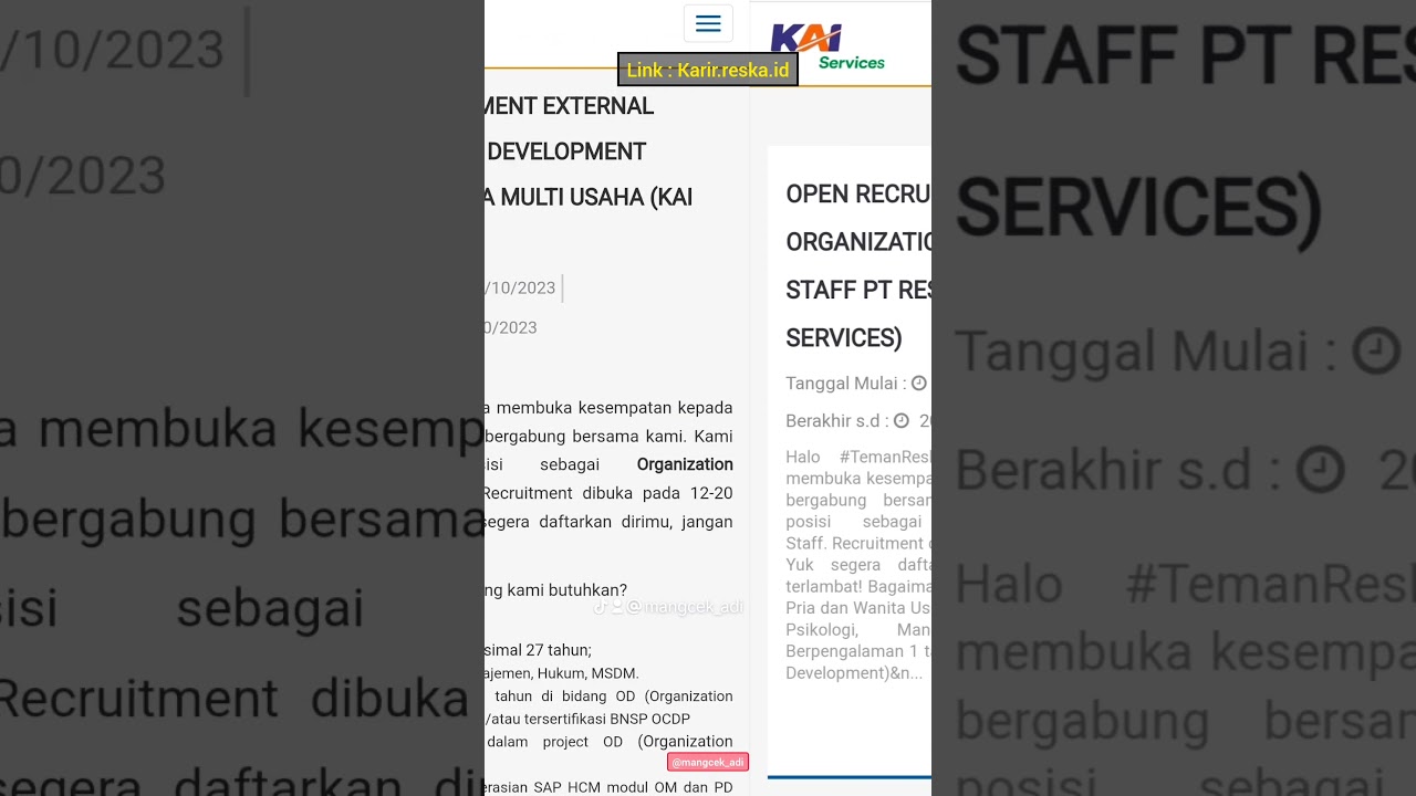 INFO LOWONGAN KERJA KAI SERVICES TAHUN 2023 #rekrutmenkai #keretaapi #masinis