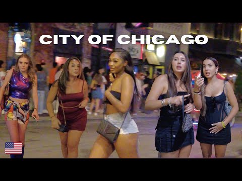 🚶🏿 CHICAGO🇺🇸 Labor Day WEEKEND SATURDAY NIGHTLIFE, HUBBARD STREET WALKING TOUR - SUMMER 2023 [4K]