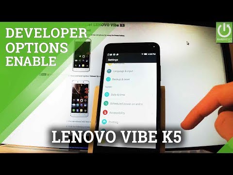 Developer Options in LENOVO Vibe K5 - Allow USB Debugging