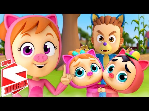 Three Little Pigs | Nursery Rhymes and Baby Song | Pigs Song | Pretend Play Song | Super Supremes