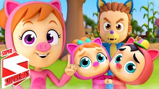 Three Little Pigs | Nursery Rhymes and Baby Song | Pigs Song | Pretend Play Song | Super Supremes