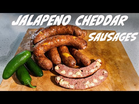JALAPENO CHEDDAR SAUSAGES - how to make sausages at home  - using an offset smoker