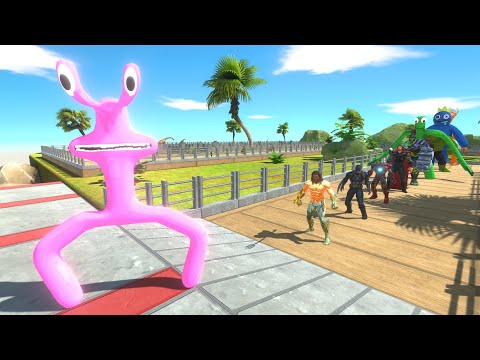 RAINBOW FRIEND PINK OASIS DEATH RUN - Animal Revolt Battle Simulator
