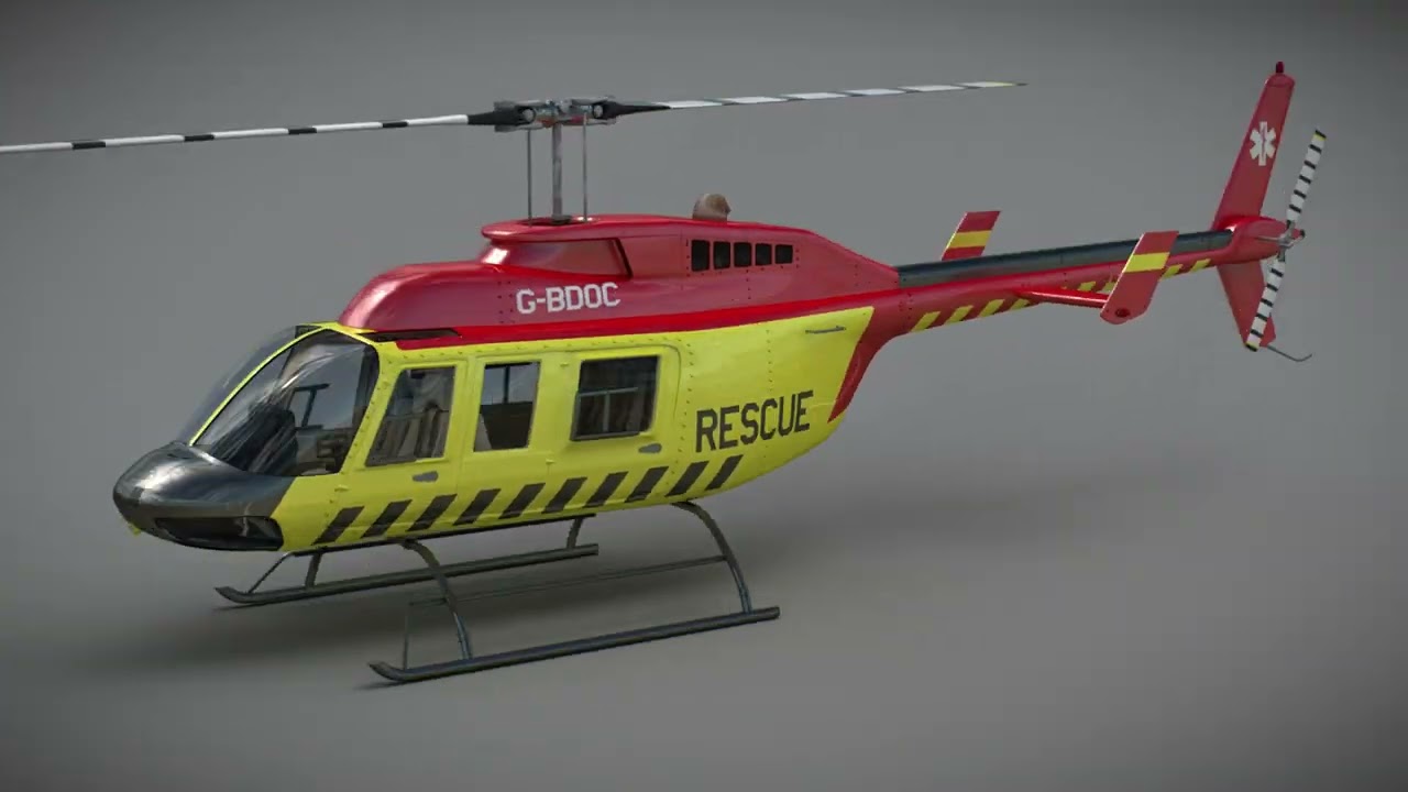 Helicopter Bell 206L Rescue 3D Model