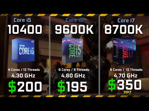 Core i5 10400 vs i5 9600K vs i7 8700K FPS Rendering and Gaming Performance comparison