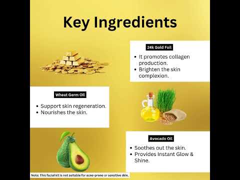 A+ Gold With Olive Oil Facial Kit For Normal To Dry Skin 5 Steps Facial Kit For Men and Women
