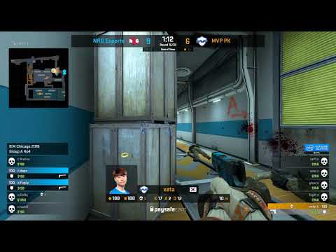IEM Chicago 2018 - MVP xeta Pistol 1v5 Clutch vs NRG [Map2/Train]