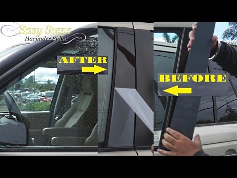 How to Cover Faded Door Pillar Trims on Range Rover and make a Glossy Finish | Window Trims