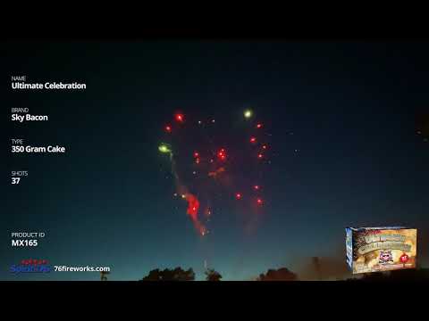MX165 Ultimate Celebration - 37 shot 350 Gram Cake - Sky Bacon Fireworks