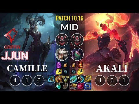 GRF jjun Camille vs Akali Mid - KR Patch 10.16