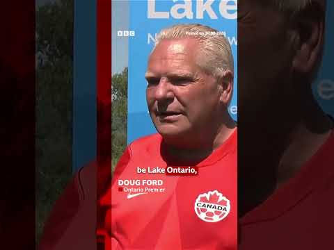Canada installs large Lake Ontario sign in latest jab at US. #BBCNews