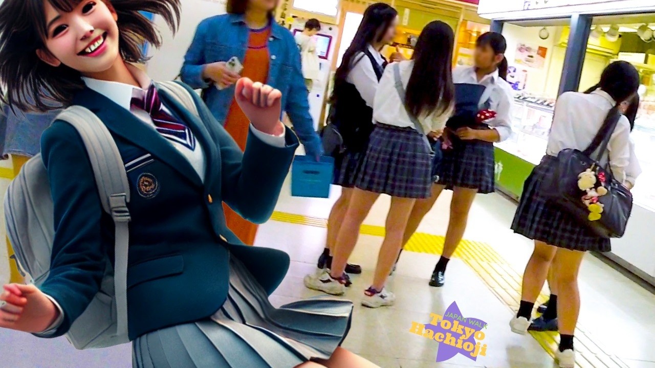 Tokyo Hachioji 🐶 Night Walk 💖 Non-stop 1 hour 4K