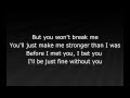 Eminem - Stronger Than I Was (lyrics) 