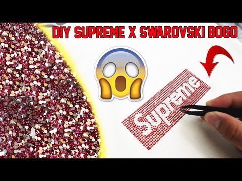 DIY SUPREME X SWAROVSKI BOX LOGO TEE (UNDER $20)