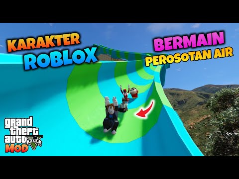 JUNIOR MINI RANGER DAN KARAKTER ROBLOX BERMAIN PEROSOTAN AIR - GTA 5 MOD TRANSFORMER