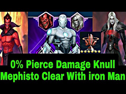 0% Pierce Damage iron Man Villain Uniform Cleared Knull Mephisto With Obelisk - Marvel Future Fight