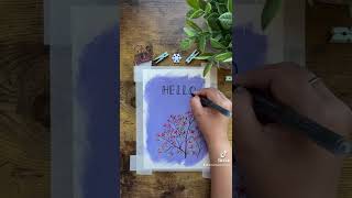 Hello September 💜 #youtubeshorts #september #gouache #artwork #illustration #flowers #shortsvideo