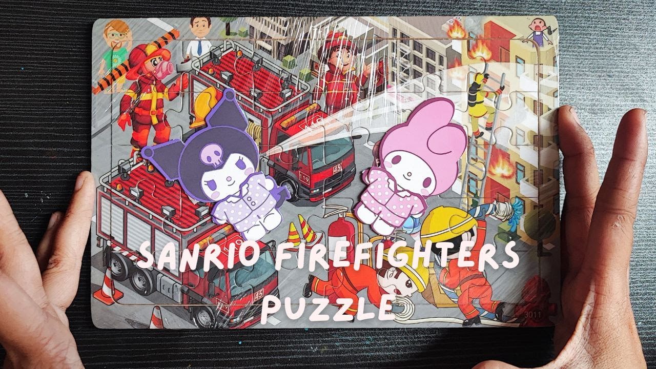 5 MINUTES SATISFYING WITH UNBOXING SANRIO FIREFIGHTER PUZZLE | ASMR | NO MUSIC