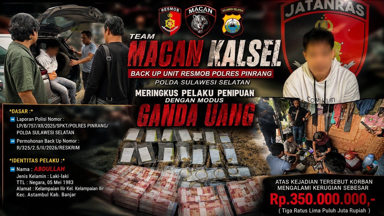 Ngaku bisa GANDAKAN UANG, tipu korban ratusan juta‼️
