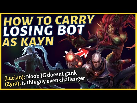 #1 KAYN WORLD TEACHES YOU HOW TO WIN WITH LOSING BOT LANE | Challenger Kayn - League of Legends