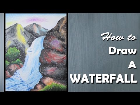 How to Draw a Waterfall with Oil Pastels LONG VERSION