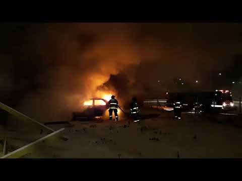 Chicago FD Engine 54 And A Burning Cadillac