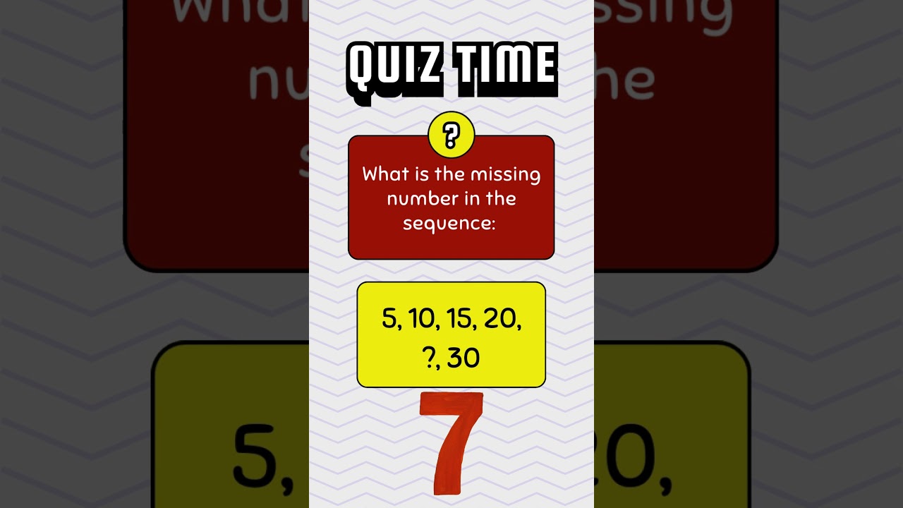 Find the Missing Number:  5, 10, 15, 20, ?, 30 #mathpuzzle #math