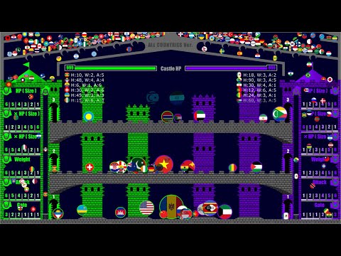 Castle Invasion [All Countries Version] - Country Marble Race - Algodoo