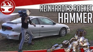 DESTROYING A CAR with Reinhardt&#39;s Rocket Hammer!!!